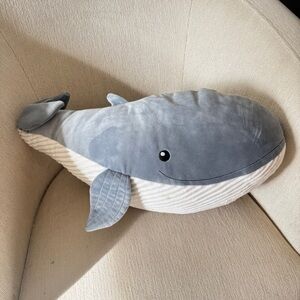 H&M Home Whale stuffed animal soft large oversized baby toddler nursery pillow